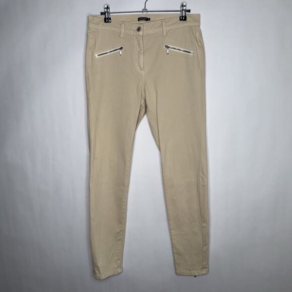J. McLaughlin Women’s Equestrian Riding Pants Ankle Zip Tan Cream Size 6 - Picture 1 of 5